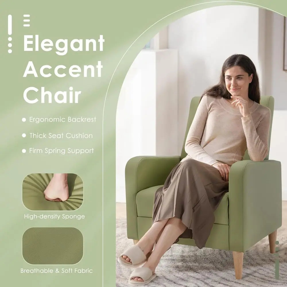 Green Cozy L-Shape Accent Chair