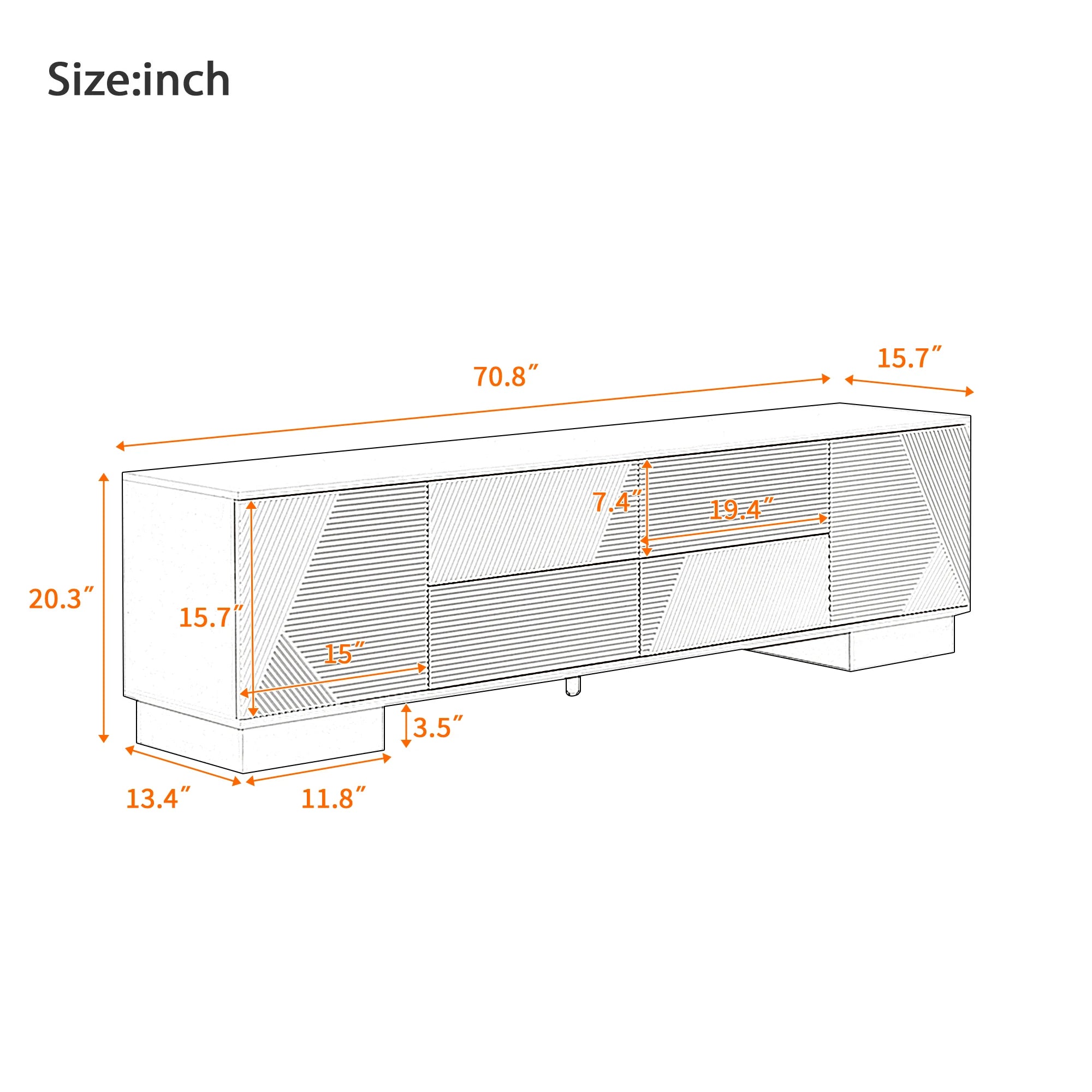 Modern Media Console with Storage