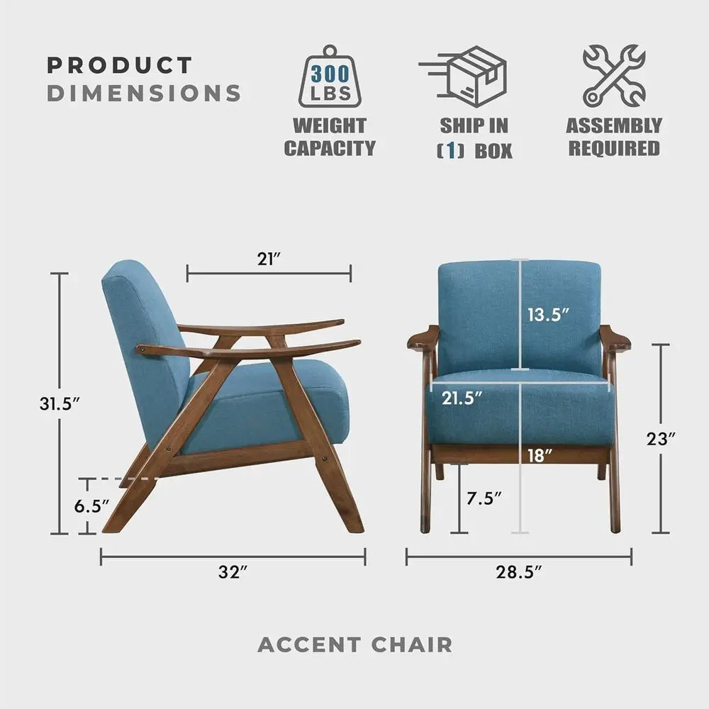 Moody Blue Lounge Accent Chair