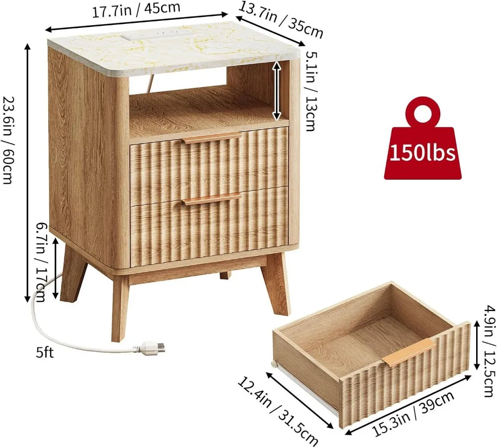 Fluted Modern Nightstand