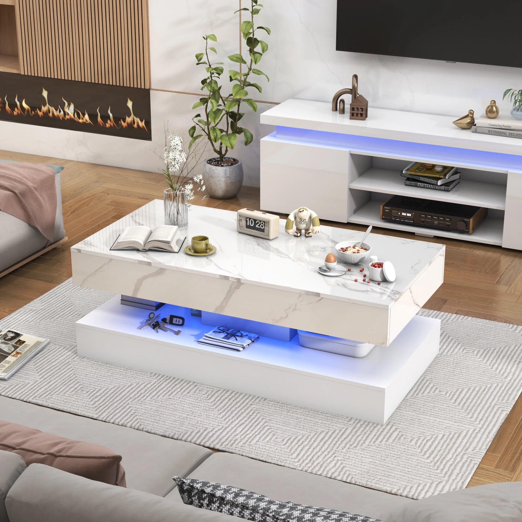 AeroGlow Modern LED Coffee Table
