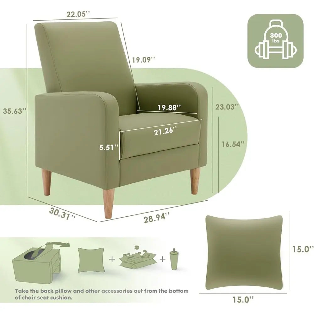 Green Cozy L-Shape Accent Chair