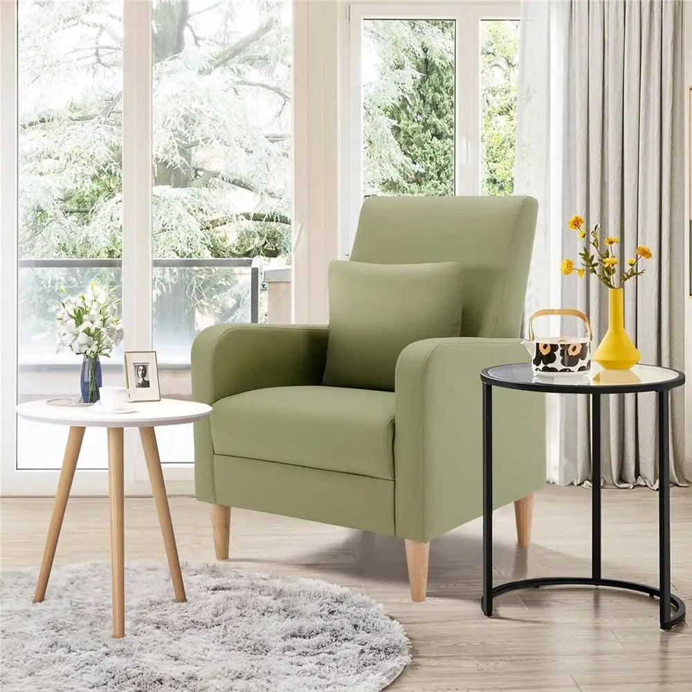 Green Cozy L-Shape Accent Chair