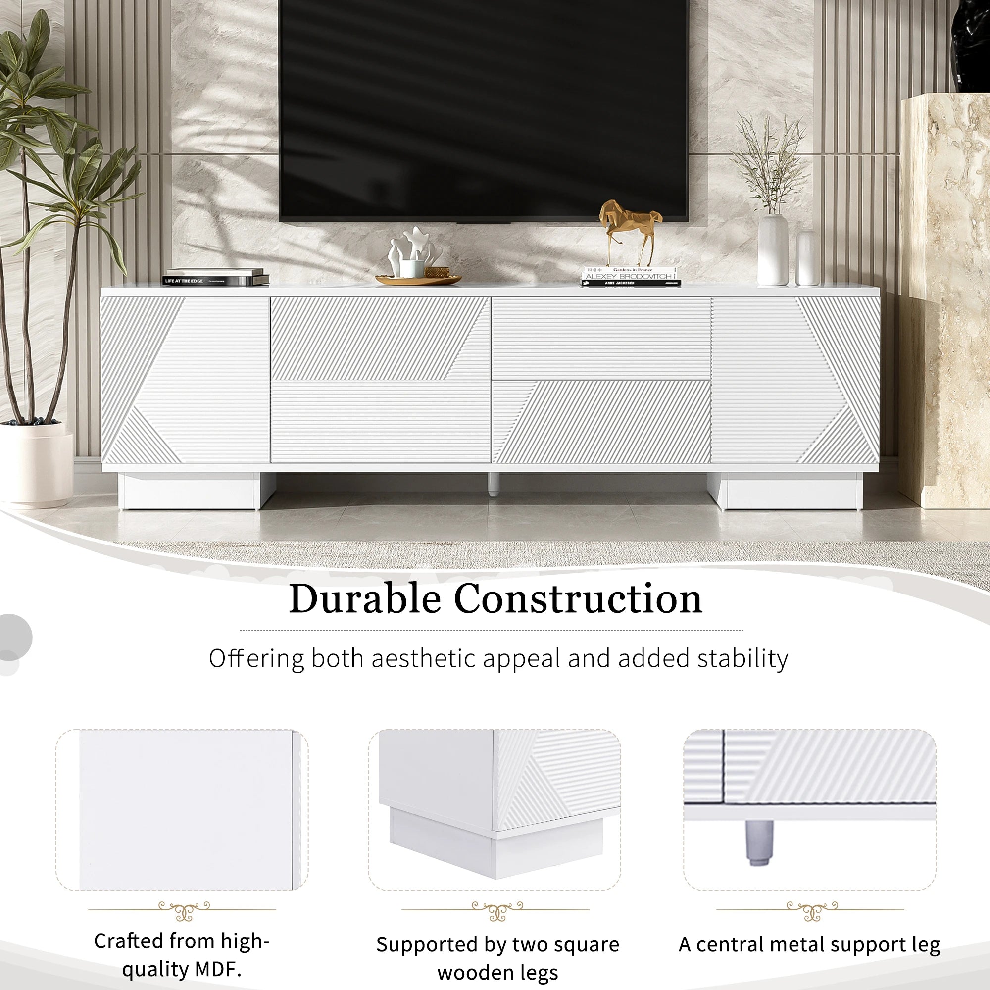 Modern Media Console with Storage