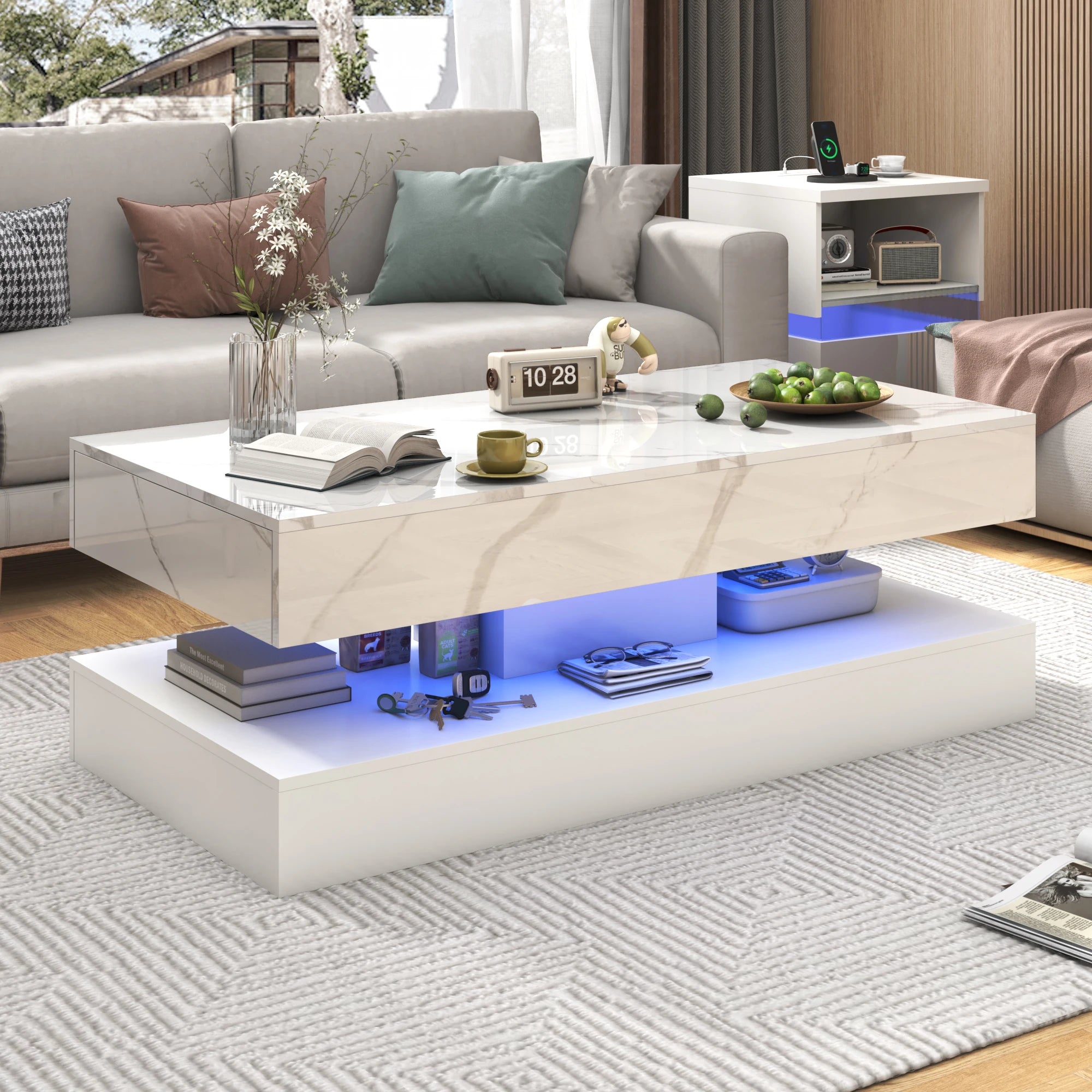 AeroGlow Modern LED Coffee Table