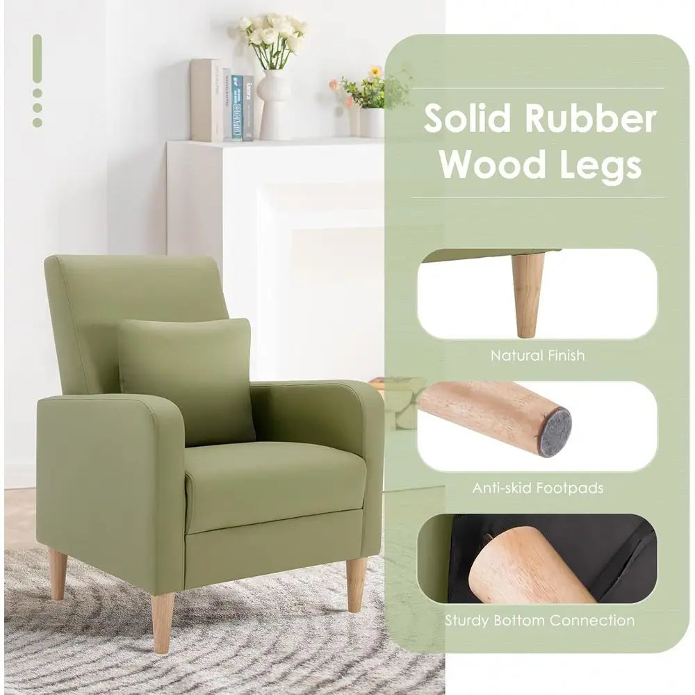 Green Cozy L-Shape Accent Chair