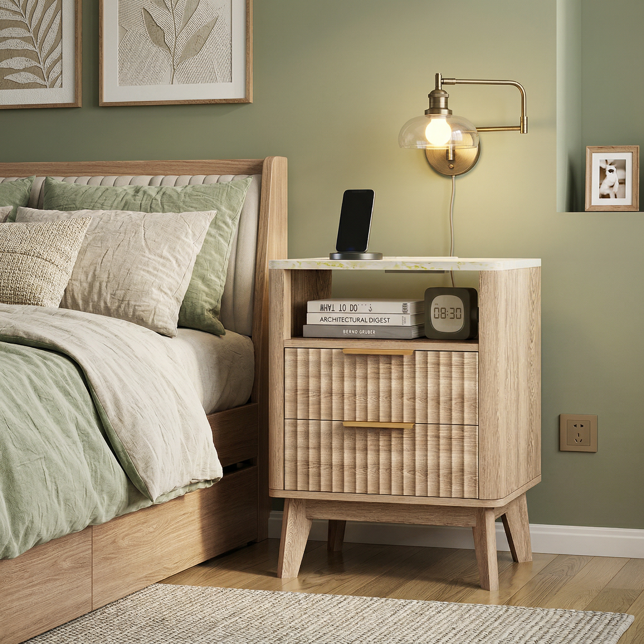 Fluted Modern Nightstand