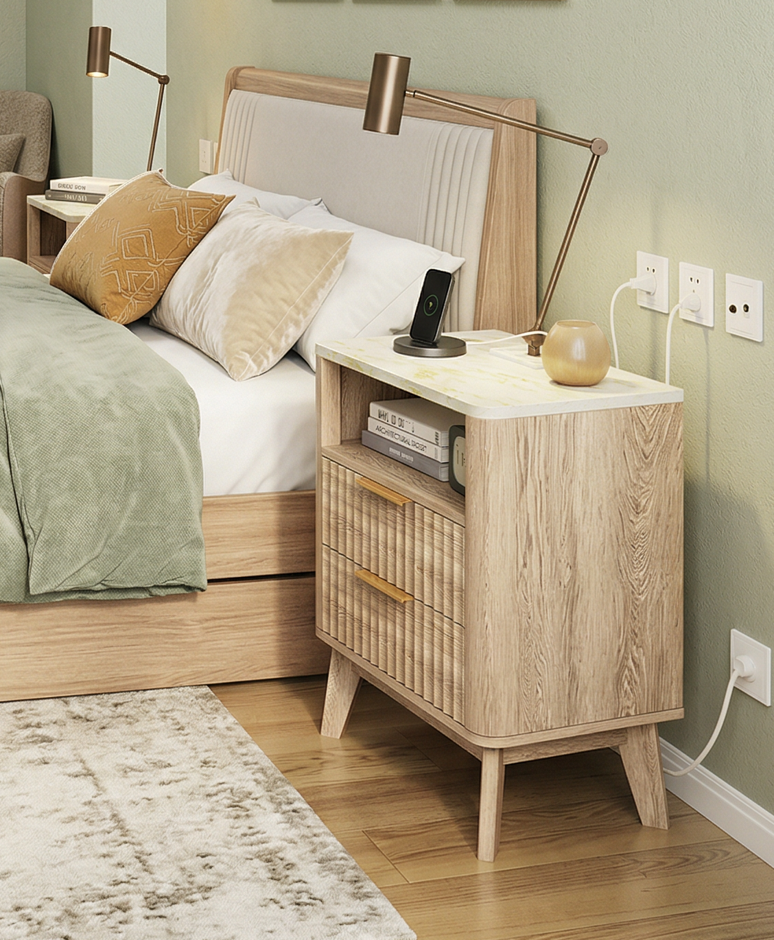 Fluted Modern Nightstand
